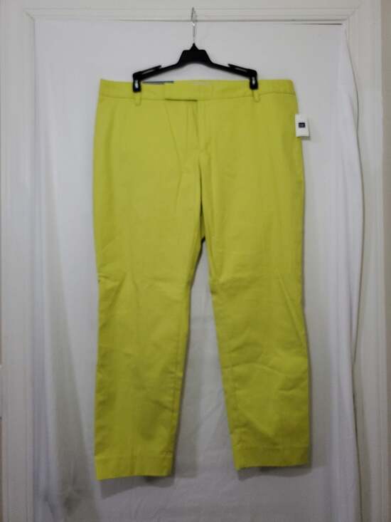 GAP Pants - NWT Gap Slim Cropped Pants Women's Size 14 Lime Green Stretch